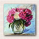 Painting Flowers in a Vase still life oil Flowers Glitter peonies. Pictures. larashop. Online shopping on My Livemaster.  Фото №2