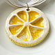 Ceramic necklace ' Lemon'. Necklace. Ekart Ekaterina Dmitrieva. My Livemaster. Фото №4