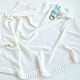 White knitted children's plaid. 100% merino. Baby blankets. Olgamusinaekb. Online shopping on My Livemaster.  Фото №2