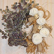 Цветы и флористика handmade. Livemaster - original item Wreath-amulet. thistle.oregano. lyko. linen roses.. Handmade.