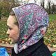 Шапка Капор Капюшон утеплённый из платка. Русский стиль Зимний узор. Шапки. LusyStudio. Ярмарка Мастеров.  Фото №5