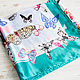 Silk handkerchief made of Christian Lacroix fabric ' Butterflies'. Shawls1. Platkoffcom. Ярмарка Мастеров.  Фото №6