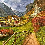 Картины и панно handmade. Livemaster - original item Oil painting with mountain autumn landscape Magic of autumn. The Picture Autumn. Handmade.
