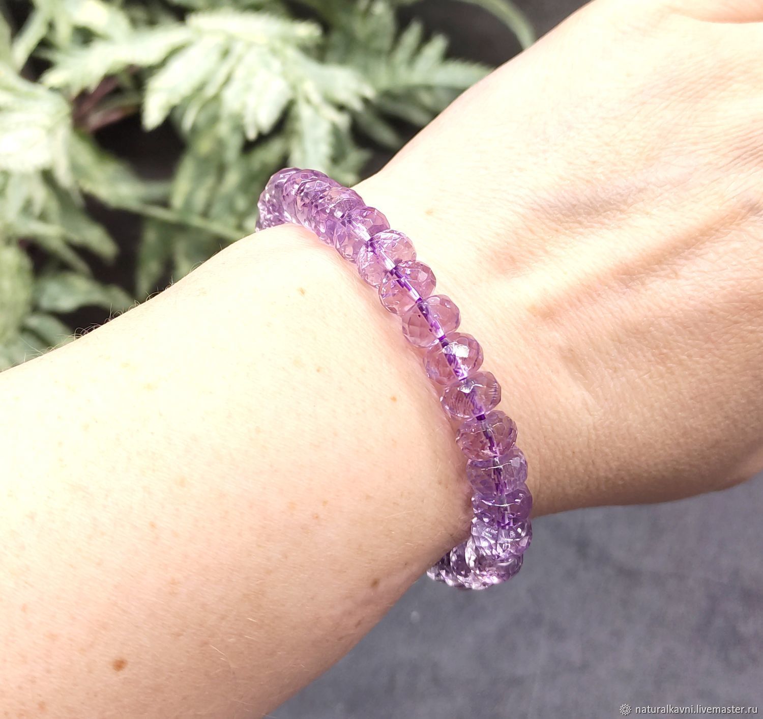 Лавандовый Аметист Натуральный Браслет с огранкой купить в интернет ...
