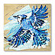 painting on wood, Blue Jay, Pictures, Moscow,  Фото №1