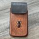Кожаная поясная сумка-чехол Жук  для телефона. Поясная сумка. SMV Leathercraft изделия из кожи. Ярмарка Мастеров.  Фото №7
