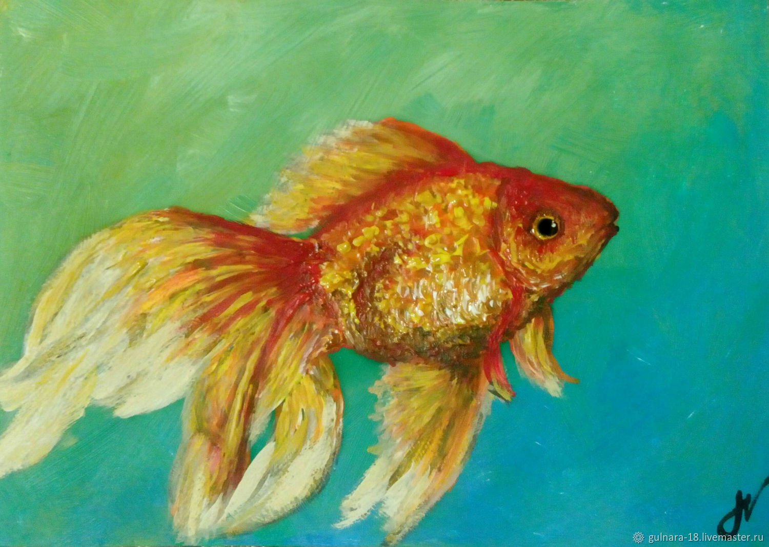 Золотая рыбка великие. Золотая рыбка. Золотая рыбка живопись. Картина рыбы. Золотая рыбка гуашью.