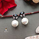 Stylish earrings with cotton pearls. Earrings. Nefrit_biju. Online shopping on My Livemaster.  Фото №2