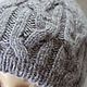 Knitted unisex hat with aran gray-purple. Caps. Cozy Things. Online shopping on My Livemaster.  Фото №2