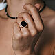 15.5 -Серебряное кольцо с черным агатом. Кольца. Jam Jewelry. Интернет-магазин Ярмарка Мастеров.  Фото №2
