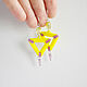 Lemon Yellow Triangular Beaded Earrings. Earrings. Handmade by Svetlana Sin. My Livemaster. Фото №6