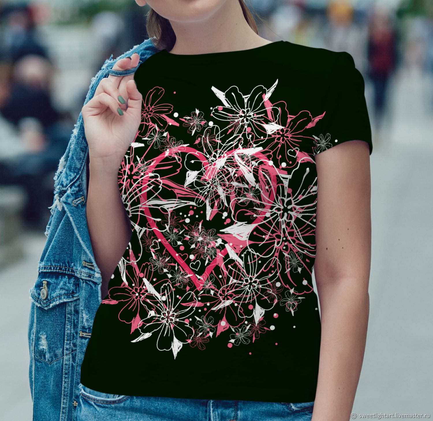 Женская футболка Цветущее Сердце, Футболки, Ставрополь,  Фото №1