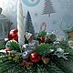 Композиция со свечой Морозко, подарок, декор, новый год, на стол. Новогодние композиции. Интерьерные подарки от Варвары. Ярмарка Мастеров.  Фото №5