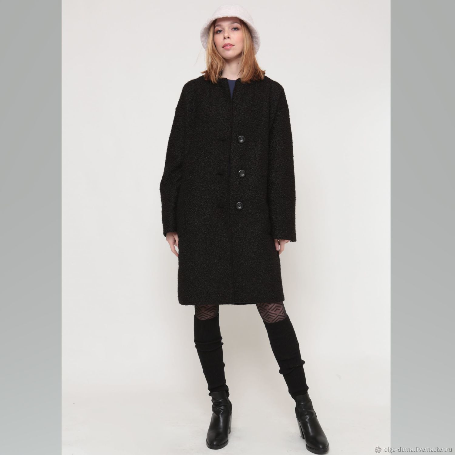 Пальто "кокон" из ткани букле "лама" в интернет-магазине Ярмарка ...