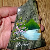 Сувениры и подарки handmade. Livemaster - original item Magnet stone Jasper Landscape of Altai. Handmade.