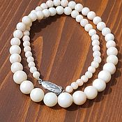 Винтаж: Ожерелье из натурального крупного белого коралла Япония
