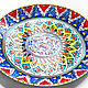 "Амударья" тарелка на стену в узбекском стиле. Тарелки декоративные. Декоративные тарелки Тани Шест. Ярмарка Мастеров.  Фото №4
