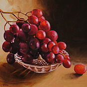 Картины и панно handmade. Livemaster - original item Oil Painting Red Grapes. Handmade.