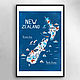 Плакат "Новая Зеландия", Карты мира, Москва,  Фото №1