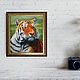 Tiger animals oil painting portrait of a tiger. Pictures. Yulia Berseneva ColoredCatsArt. My Livemaster. Фото №5