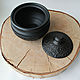 Sugar bowl with lid - black-flattened ceramic. Sugar Bowls. Mochalka.. My Livemaster. Фото №4