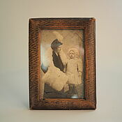 Винтаж handmade. Livemaster - original item Vintage Leather photo frame with glass.. Handmade.