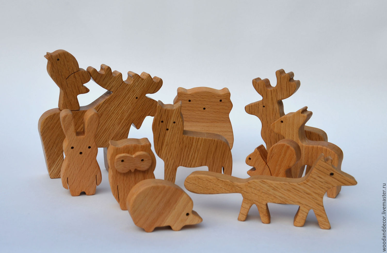 Toys made of beech and oak Forest animals – shop online on Livemaster ...