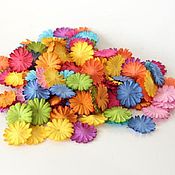 Материалы для творчества handmade. Livemaster - original item Paper flowers for scrap daisy petals bright mix, 10 pcs.. Handmade.