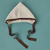 Работы для детей, handmade. Livemaster - original item Christening cap: a knitted cap for a newborn girl. Handmade.