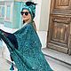 ТЮРБАН шапка чалма из шёлка изумруд с черной розой в перьях. Чалмы. Тюрбаны Веры Сухининой (Turban SVS). Ярмарка Мастеров.  Фото №6