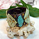 Leather bracelet with leaves and howlite 1. Bead bracelet. Chezarr. Online shopping on My Livemaster.  Фото №2