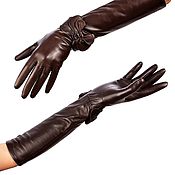 Винтаж handmade. Livemaster - original item Size 7. Chic long gloves made of brown leather. Handmade.