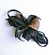 Brooch designer leather Tara flower green marsh brown. Brooches. De-Si-Re. Online shopping on My Livemaster.  Фото №2