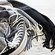 Black-and-white checkered handkerchief made of Italian fabric ' Dorozhny'. Shawls1. Platkoffcom. My Livemaster. Фото №6
