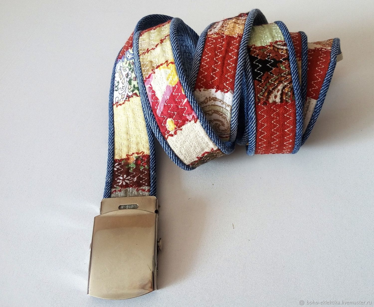 Women's denim belt. Narrow belt with metal buckle, Straps, Tomsk,  Фото №1