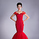 Вечернее платье-русалка, красного цвета с вышивкой, Платья, Сочи,  Фото №1