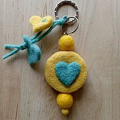 Сумки и аксессуары handmade. Livemaster - original item Heart keychain made of wool. Handmade.
