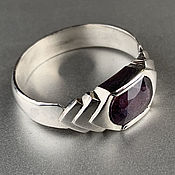 Украшения handmade. Livemaster - original item Men`s Silver Ring with an unheated Purple Sapphire (2,09ct). Handmade.