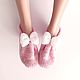 Knitted home slippers for women pink, woolen socks sledki, Slippers, Moscow,  Фото №1