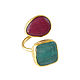 Ring with green agate, dimensionless ring with gold stone. Rings. Irina Moro. My Livemaster. Фото №4