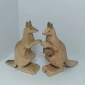 Куклы и игрушки handmade. Livemaster - original item Wooden Kangaroo Family Play Set. Handmade.