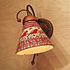 Wall lamp made of wood and ceramics 'Mezen'. Wall lights. Russian Folk Painting. My Livemaster. Фото №4