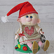 Куклы и игрушки handmade. Livemaster - original item Dolls and naked dolls: Scandinavian knopochka Gretta. Handmade.