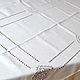 White linen tablecloth with embroidery, merezhka, stitch embroidery, Tablecloths, Krasnodar,  Фото №1