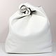 Order Bag T-shirt leather White Bag String bag Huge Package T-shirt Shopper Bag. BagsByKaterinaKlestova (kklestova). Livemaster. . Sacks Фото №3