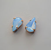 Материалы для творчества handmade. Livemaster - original item Vintage rhinestones 13x8 mm color Blue Opal. Handmade.