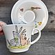 A couple of tea Clever rabbits, Children\'s tableware, Bobrov,  Фото №1