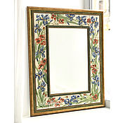 Для дома и интерьера handmade. Livemaster - original item Mirror painting Mirror Irises and Poppies. Handmade.
