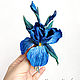 Brooch made of iris blue leather, Brooches, Rostov-on-Don,  Фото №1