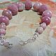 Order Bracelet made of natural rhodonite, lava, shell and 925 silver. marusjy. Livemaster. . Bead bracelet Фото №3